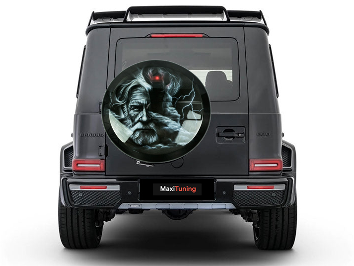 Custom Airbrushed Brabus Carbon Fiber Spare Tire Cover for G-Wagon W463 W463A